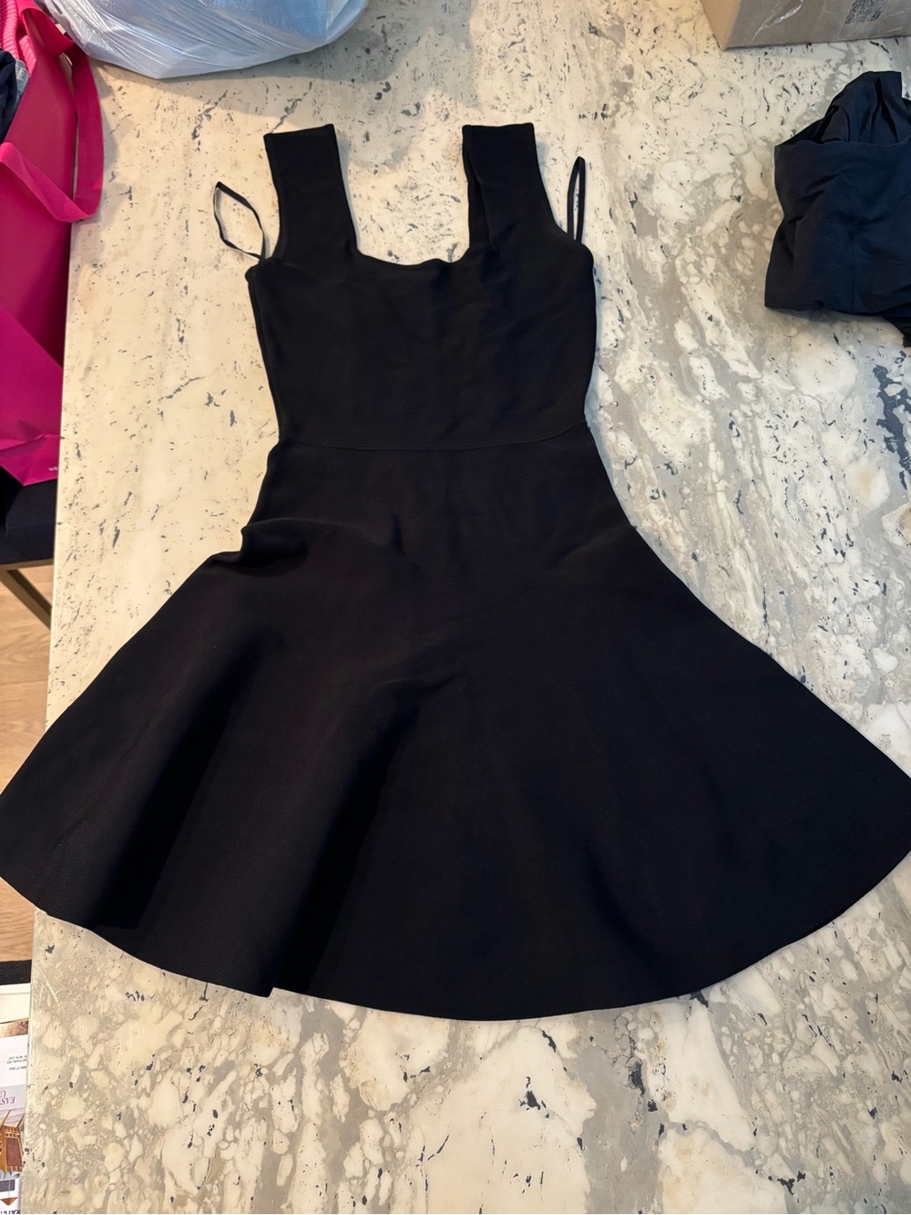 BCBGMaxAzria Black Strappy Bodice Dress